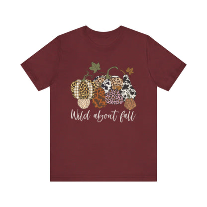 Wild About Fall Shirt – Pumpkin Leopard Plaid Autumn Thanksgiving Tee