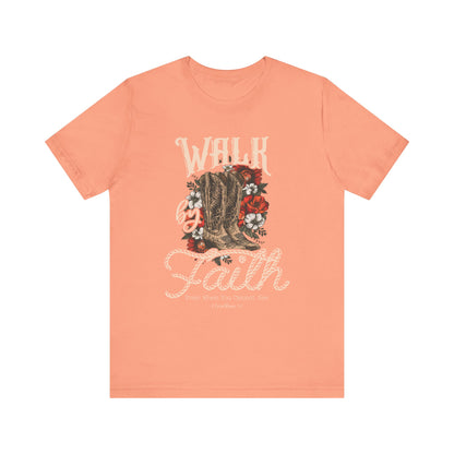 Walk by Faith Shirt – 2 Corinthians 5:7 Christian Jesus Bible Verse Tee