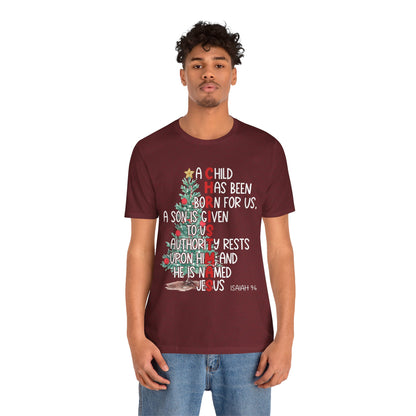 Christmas Jesus Mighty God Shirt – Isaiah 9:6 Christian Bible Verse Holiday Tee