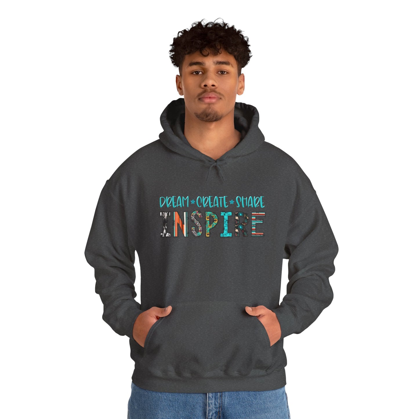 Dream Create Share Inspire Hoodie – Motivational Teacher Western Pullover