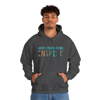 Dream Create Share Inspire Hoodie – Motivational Teacher Western Pullover