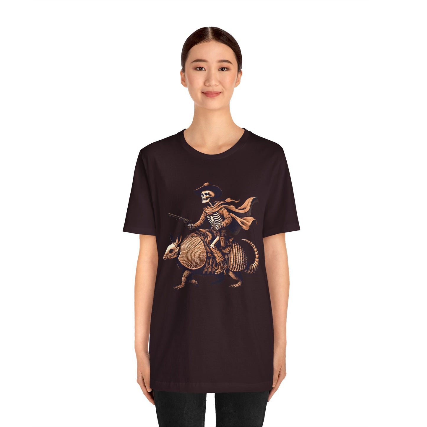 Cowboy Skeleton Riding Armadillo Shirt – Howdy Western Texas Rodeo Tee