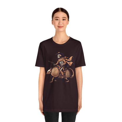 Cowboy Skeleton Riding Armadillo Shirt – Howdy Western Texas Rodeo Tee