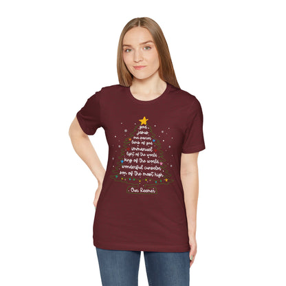 Christian Christmas Tree Sayings Shirt – God Jesus Savior Faith Holiday Tee