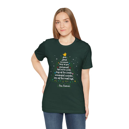 Christian Christmas Tree Sayings Shirt – God Jesus Savior Faith Holiday Tee