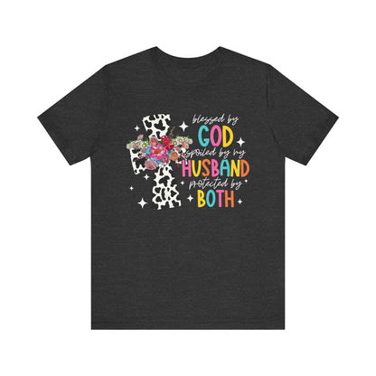Blessed and Protected Shirt – Christian Floral Cross Leopard Print Bold Faith Tee