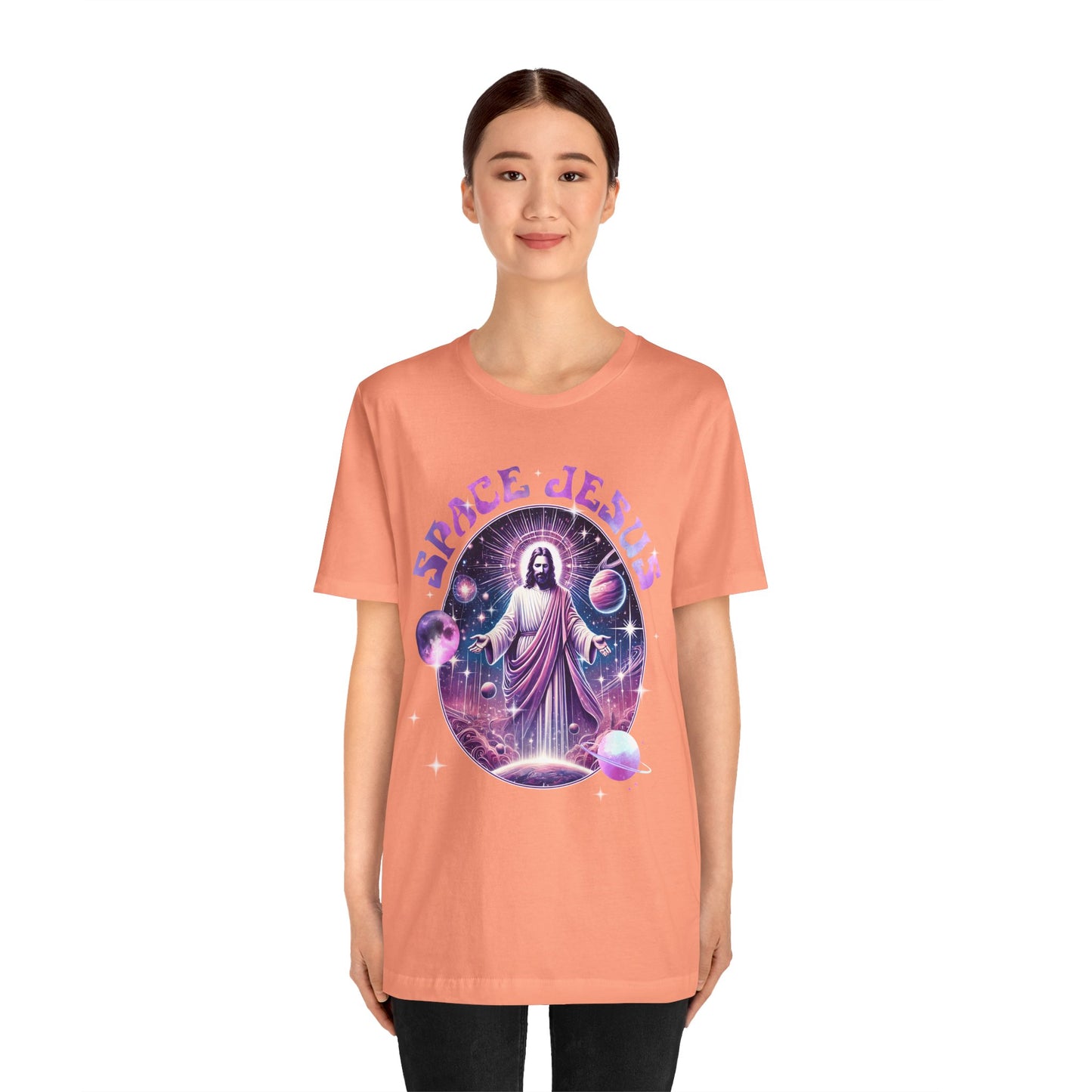 Space Jesus Galaxy Shirt – Cosmic Christian Planet Faith Graphic Unisex Tee