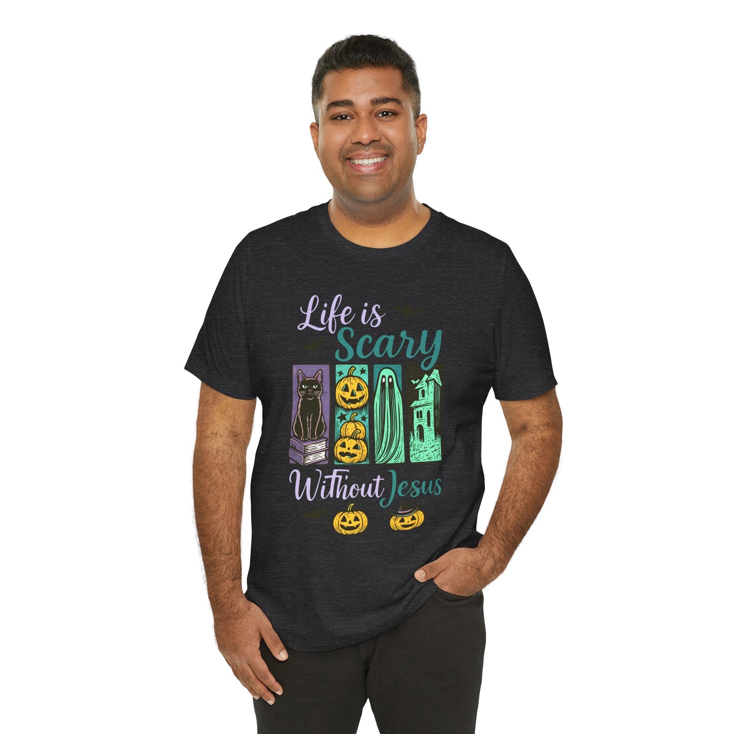 Life Is Scary Without Jesus Shirt – Christian Retro Halloween Faith Tee