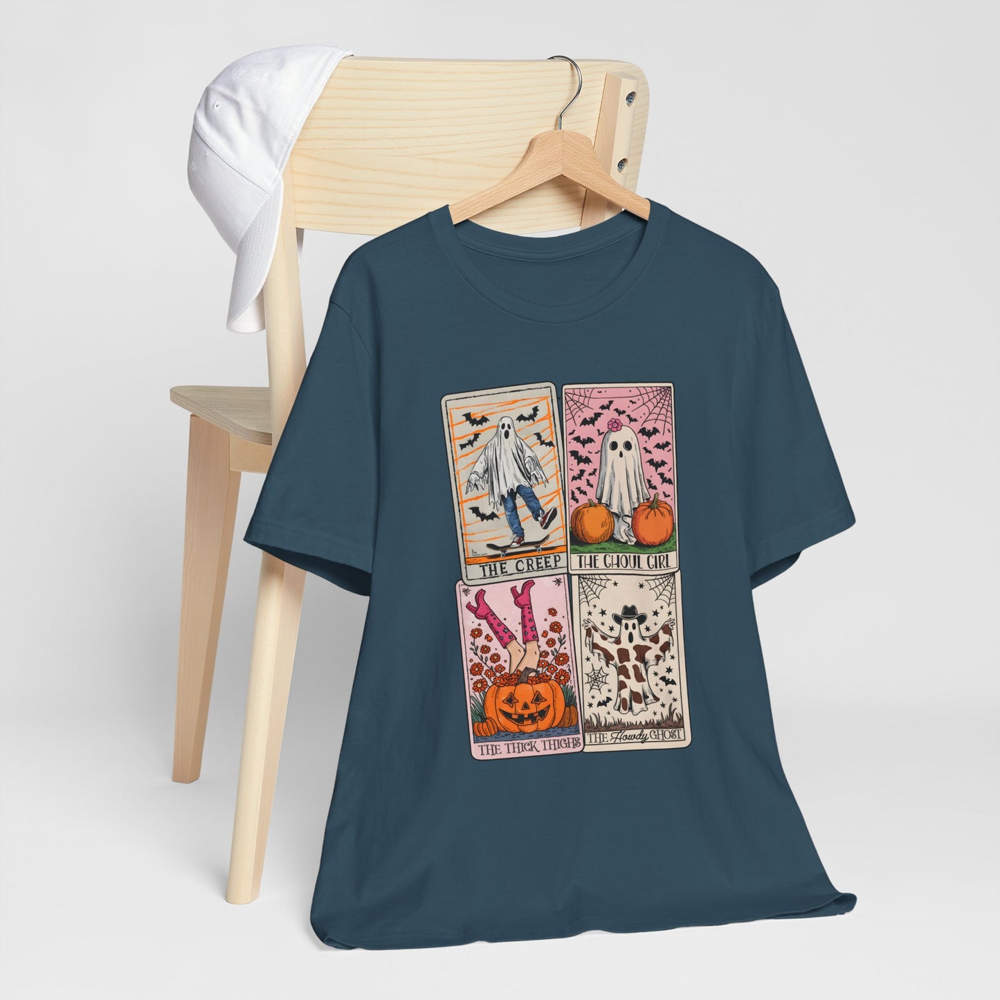 Halloween Tarot Card Ghost Shirt – The Creep, The Ghoul Girl, The Floaty Tee