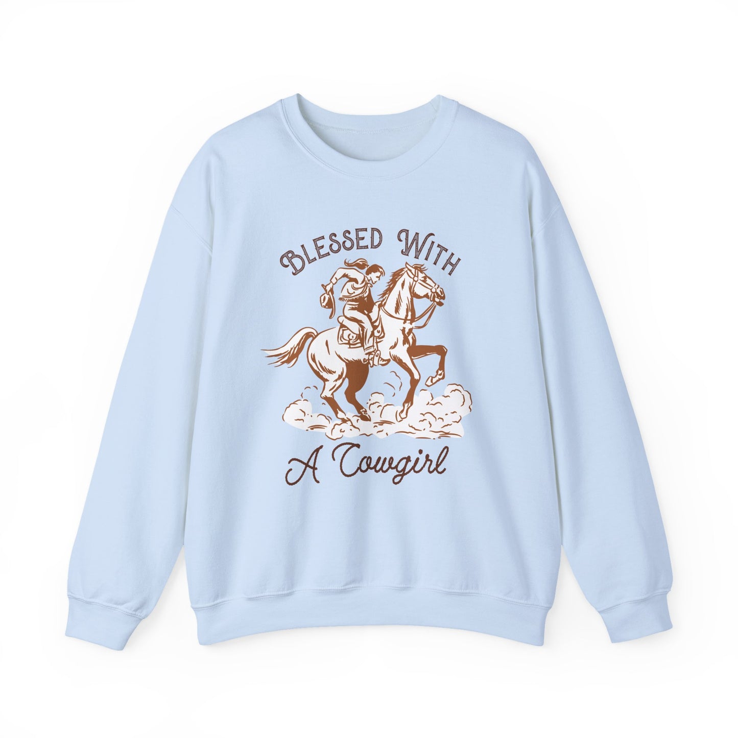 Blessed with a Cowgirl Sweatshirt – Retro Christian Western Rodeo Pullover