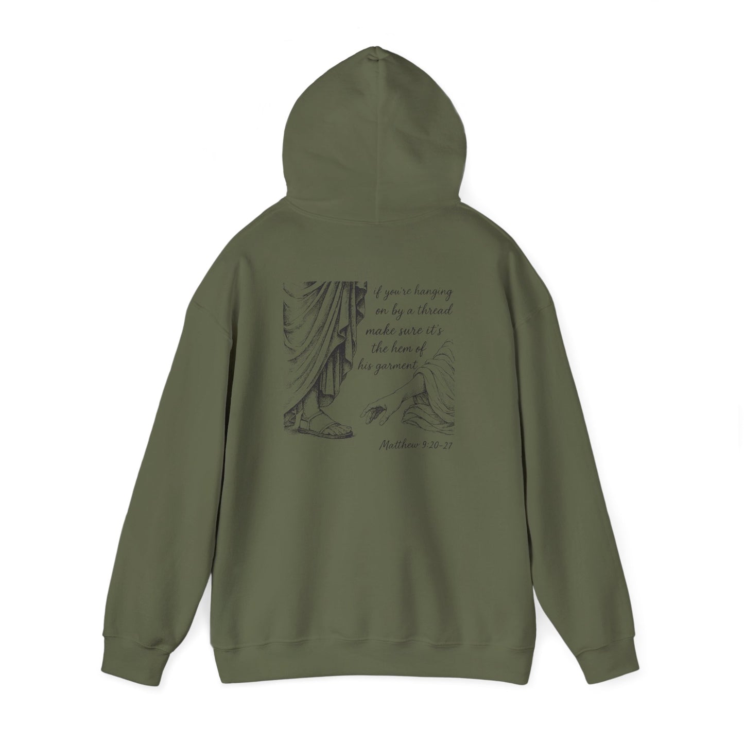 Hem of His Garment Hoodie – Matthew Bible Verse Christian Faith Pullover