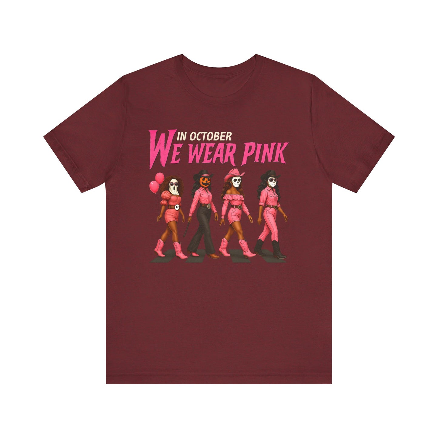 In October We Wear Pink Shirt – Spooky Cowgirl Western Halloween Tee