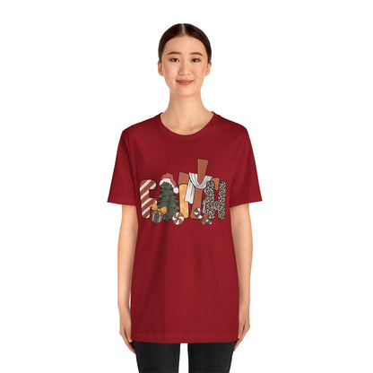 Retro Groovy Faith Christmas Tree Shirt – Christian Jesus Cross Holiday Tee