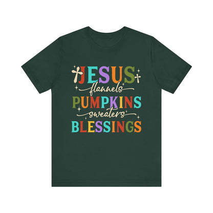 Jesus Flannels Pumpkins & Blessings Shirt – Christian Fall Thanksgiving Tee