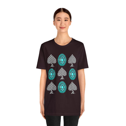 Western Turquoise Stone Shirt – Gemstone Playing Card Texas Rodeo Tee