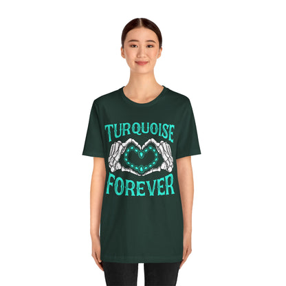 Western Turquoise Forever Shirt – Gemstone Skeleton Hand Heart Rodeo Tee