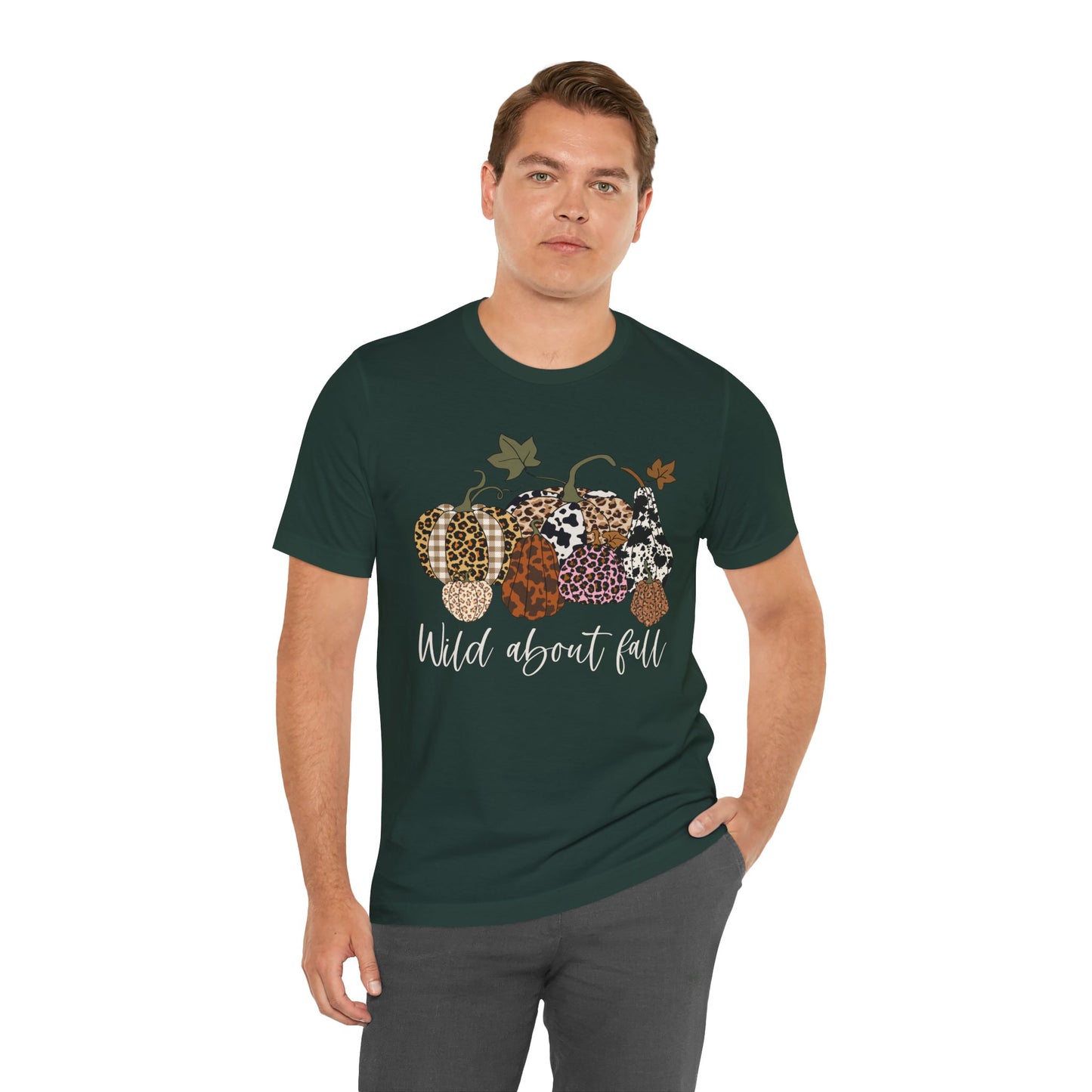 Wild About Fall Shirt – Pumpkin Leopard Plaid Autumn Thanksgiving Tee