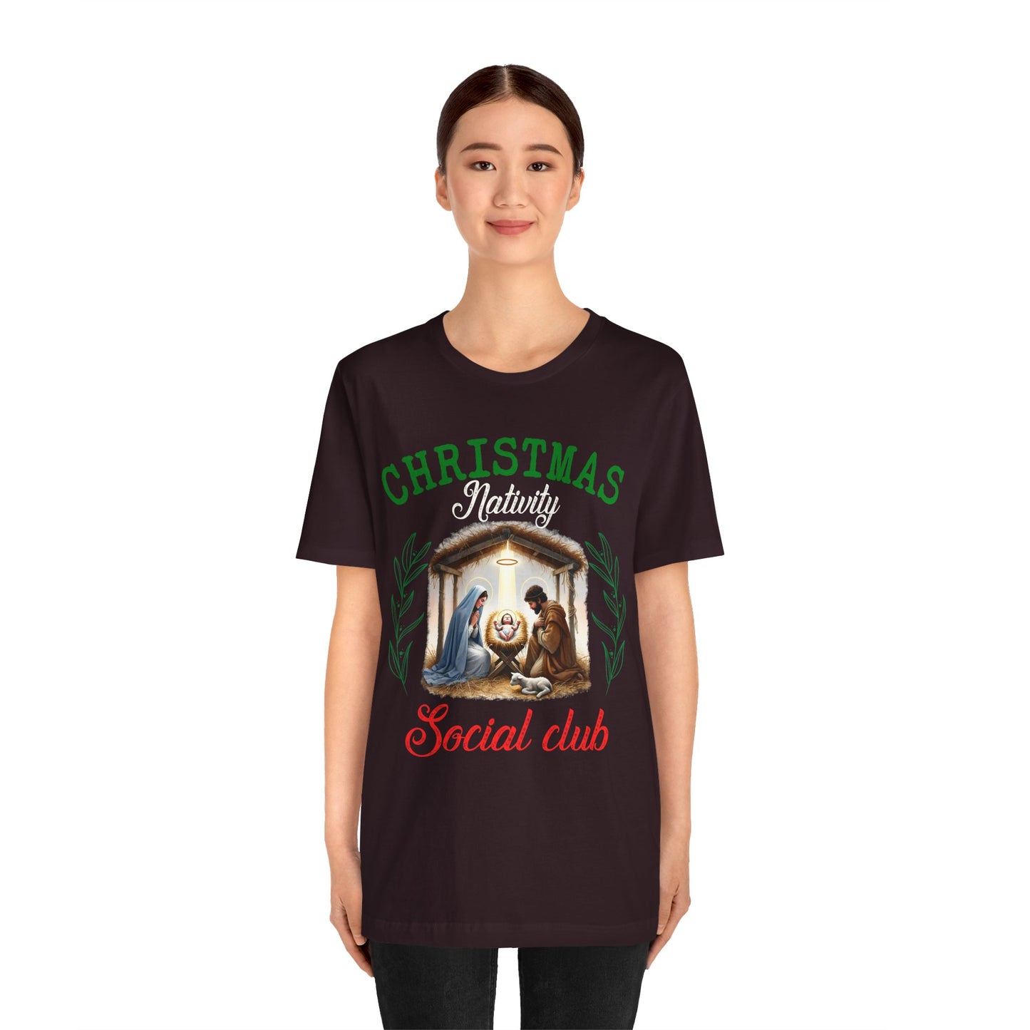 Christmas Nativity Social Club Shirt – Christian Nativity Scene Faith Holiday Tee
