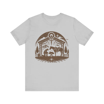 Praying Cowboy Christmas Shirt – Western Nativity Christian Holiday Tee
