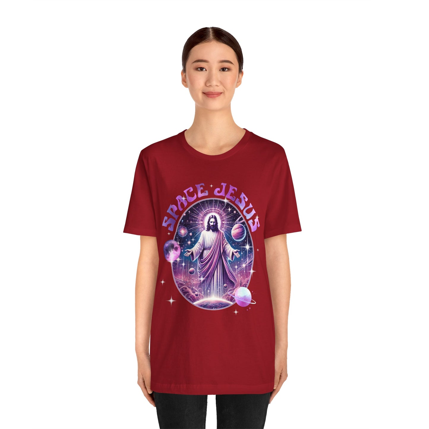 Space Jesus Galaxy Shirt – Cosmic Christian Planet Faith Graphic Unisex Tee