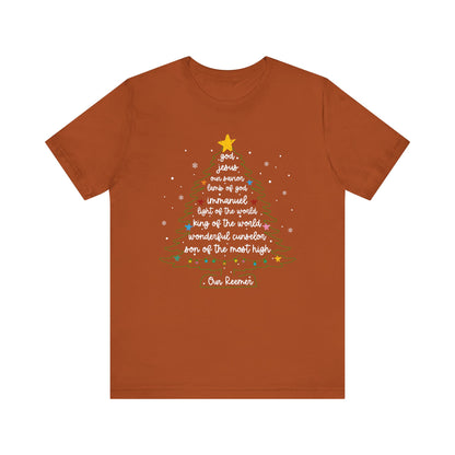 Christian Christmas Tree Sayings Shirt – God Jesus Savior Faith Holiday Tee