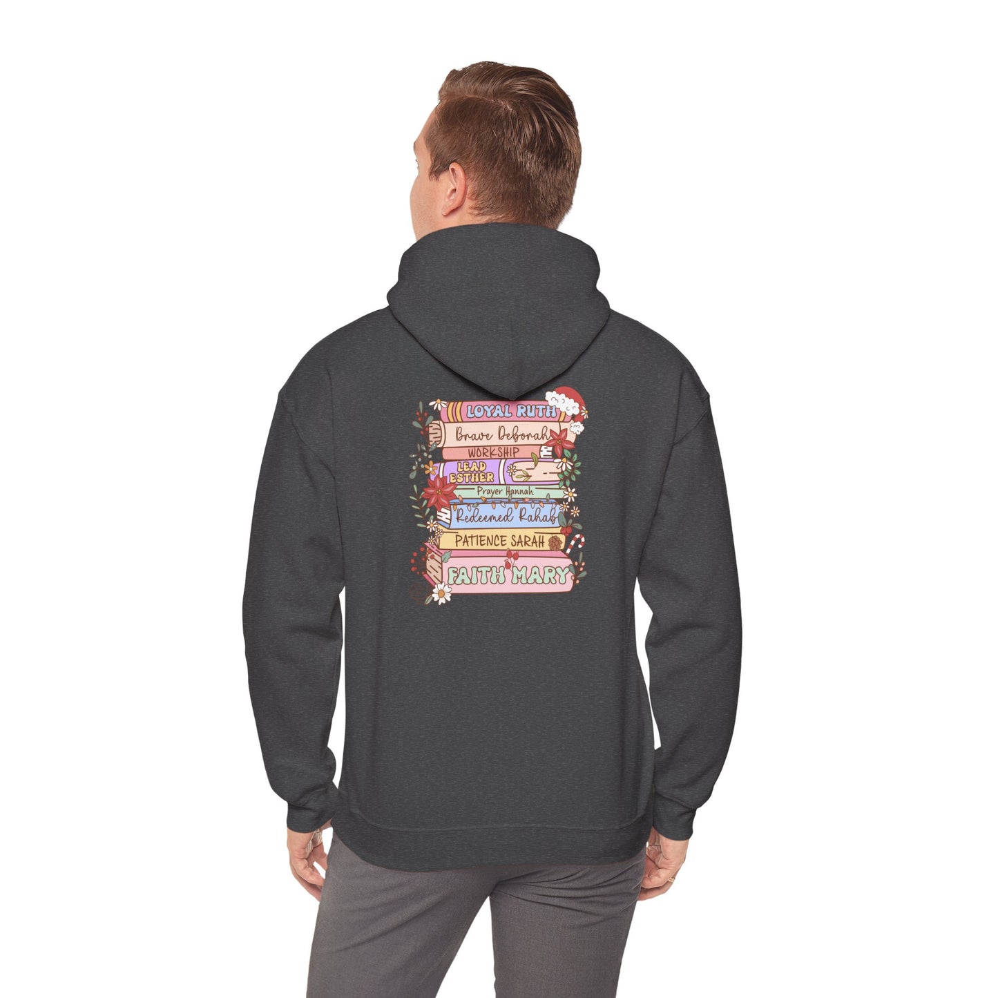 Christmas Bible Verse Hoodie – Christian Faith Jesus Book & Flowers Holiday Pullover