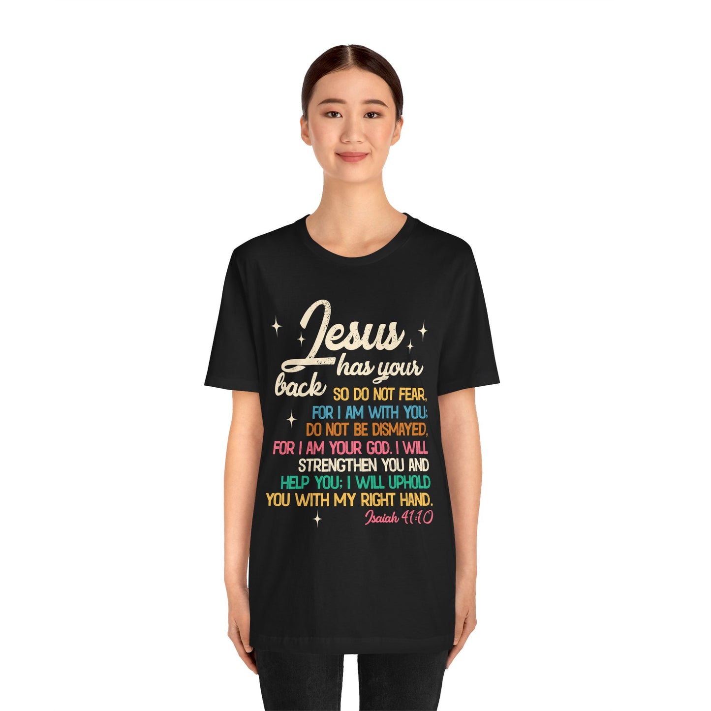 Jesus Has Your Back Shirt – Christian Bible Verse Encouraging Faith Scripture Tee