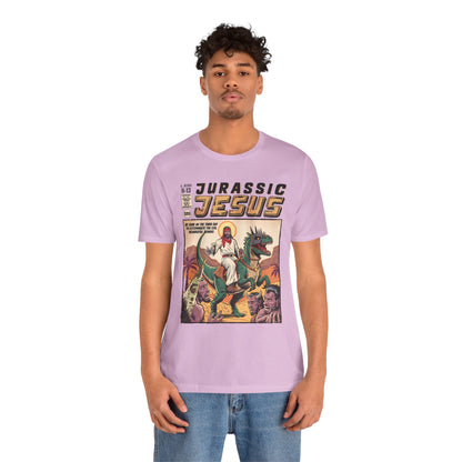 Jurassic Jesus Shirt – Dino-Riding Savior Comic Book Christian Tee