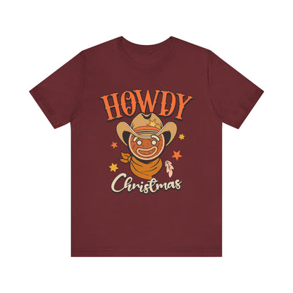 Christmas Howdy Cowboy Gingerbread Shirt – Funny Retro Western Holiday Pajama Tee