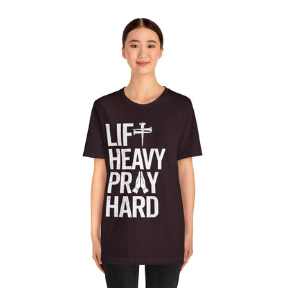 Lift Heavy Pray Hard Cross Nails Trendy Christ Gym Vintage T-Shirt