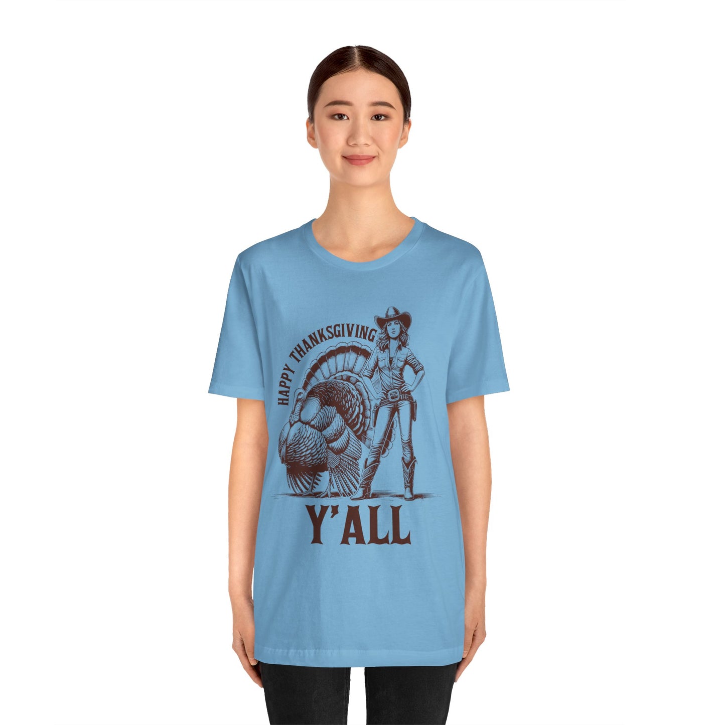 Happy Thanksgiving Y’all Shirt – Western Cowgirl Turkey Country Rodeo Tee