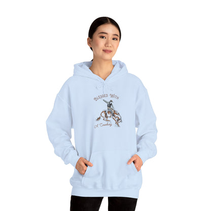 Blessed with a Cowboy Hoodie – Retro Christian Western Rodeo Country Pullover