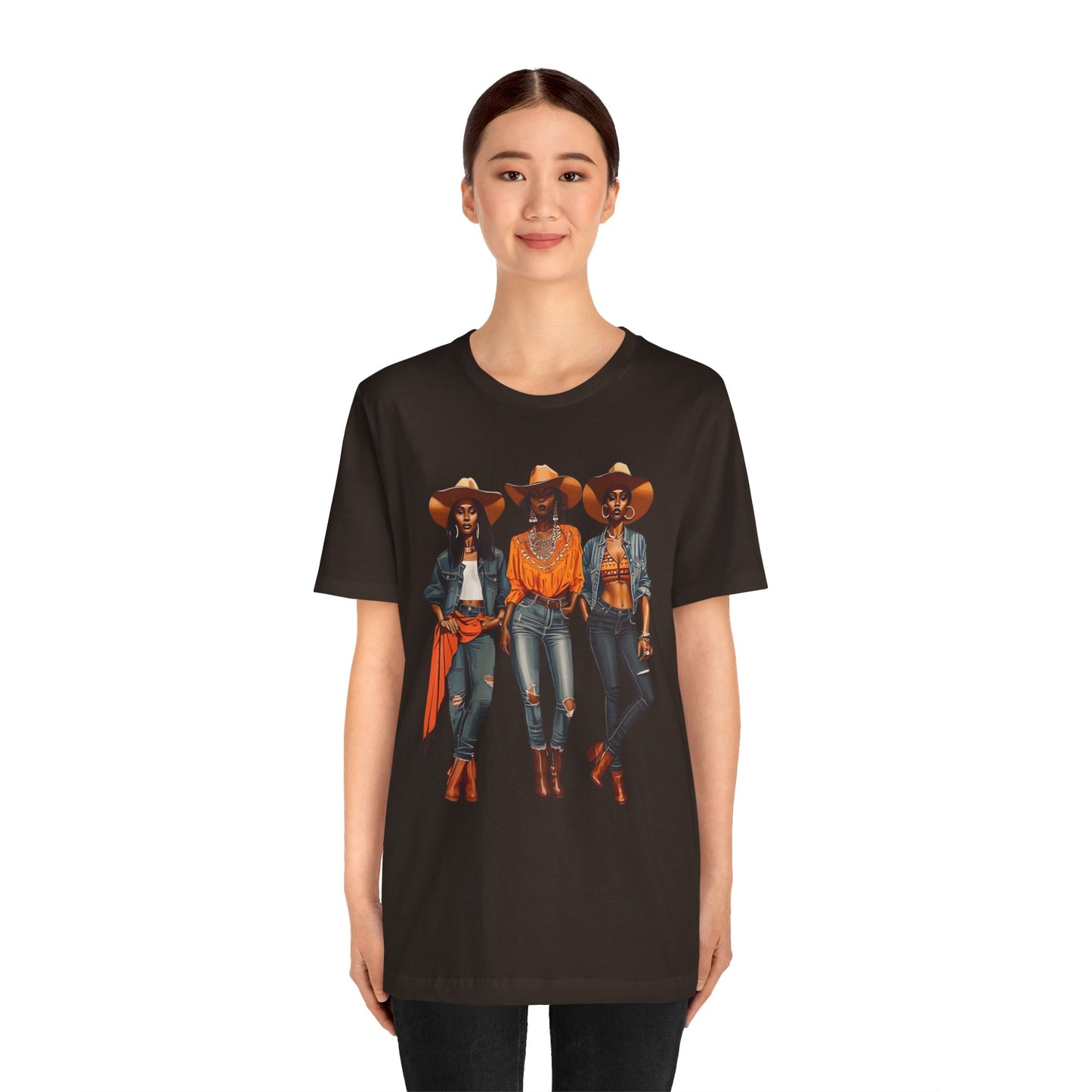 Black Cowgirl Shirt – Western Rodeo Tee with Melanin Pride & Texas Cowgirl Graphic