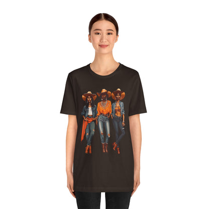 Black Cowgirl Shirt – Western Rodeo Tee with Melanin Pride & Texas Cowgirl Graphic