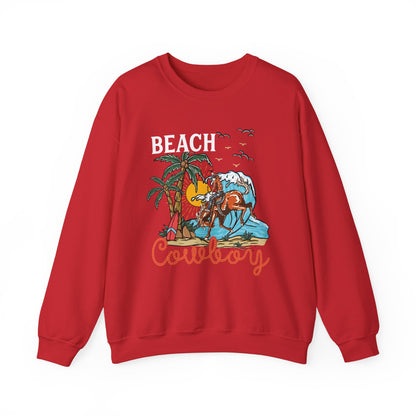 Beach Cowboy Sweatshirt – Tropical Palm Tree Western Rodeo Texas Pullover