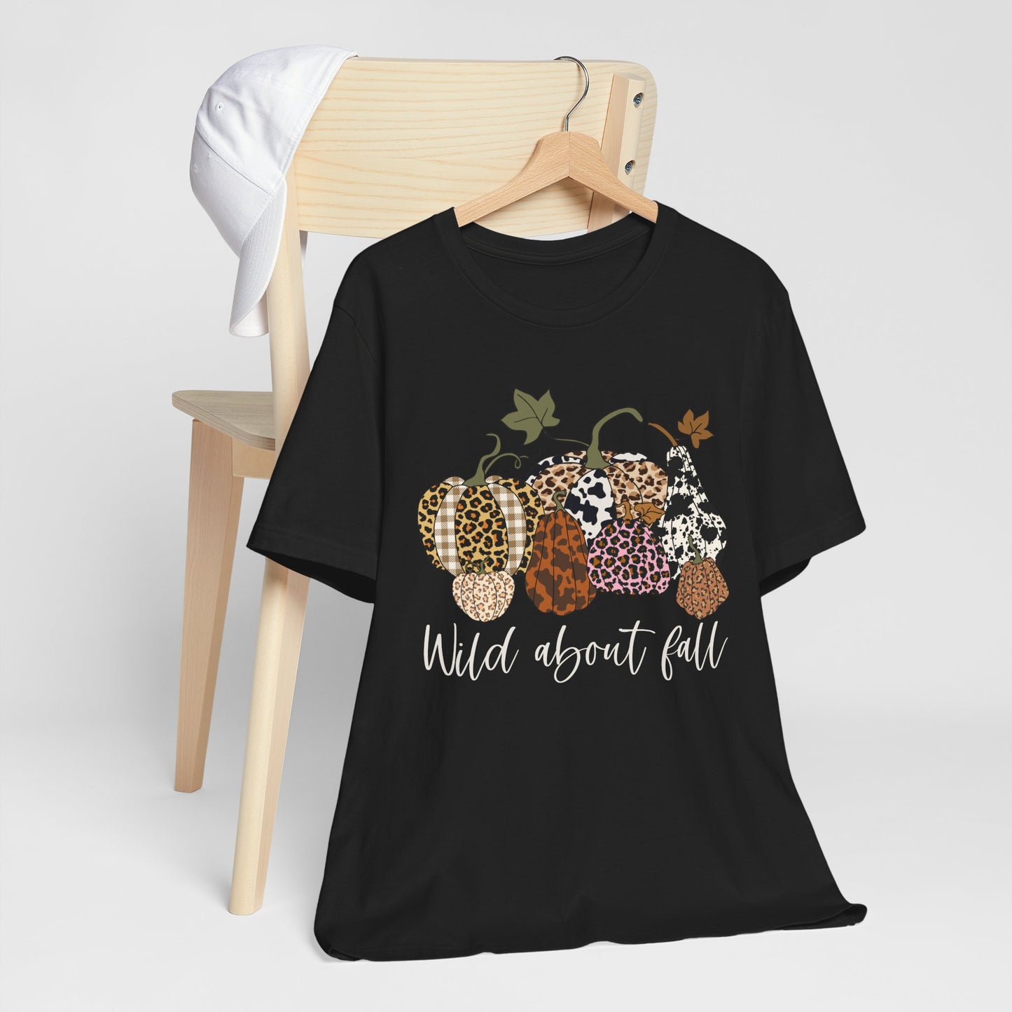 Wild About Fall Shirt – Pumpkin Leopard Plaid Autumn Thanksgiving Tee