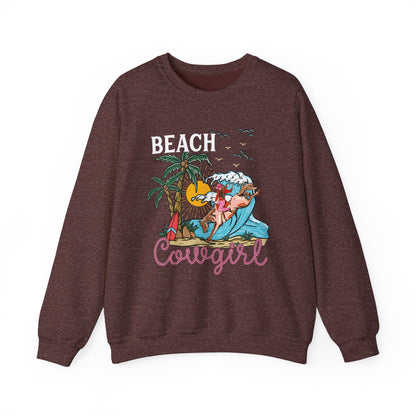 Beach Cowgirl Sweatshirt – Tropical Palm Tree Western Rodeo Texas Pullover