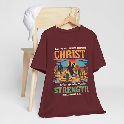 I Can Do All Things Through Christ Shirt – Western Rodeo Christian Tee