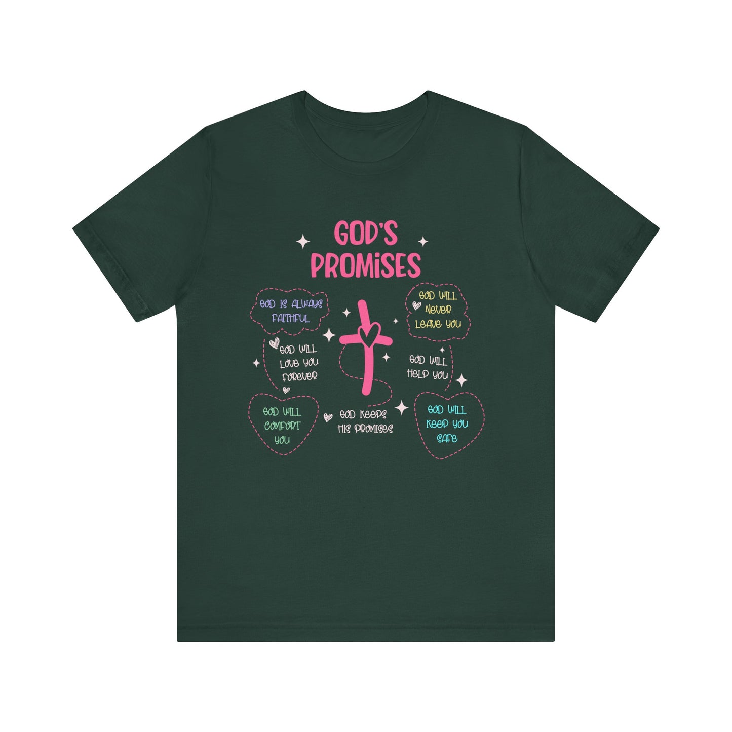 God’s Promise Shirt – Christian Rainbow Cross Bible Verse Faith Scripture Tee