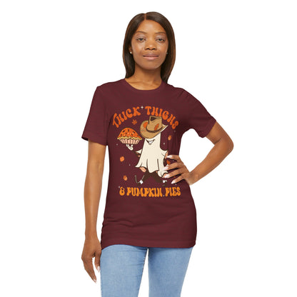 Thick Thighs Pumpkin Pies Shirt – Funny Howdy Ghost Western Halloween Tee