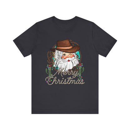 Merry Christmas Howdy Santa Shirt – Retro Western Cowboy Funny Holiday Pajama Tee
