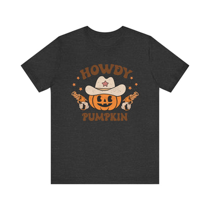 Howdy Pumpkin T-Shirt, Retro Western Cowboy Cowgirl Halloween Tee