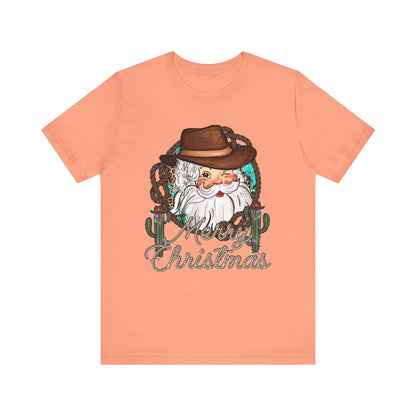 Merry Christmas Howdy Santa Shirt – Retro Western Cowboy Funny Holiday Pajama Tee