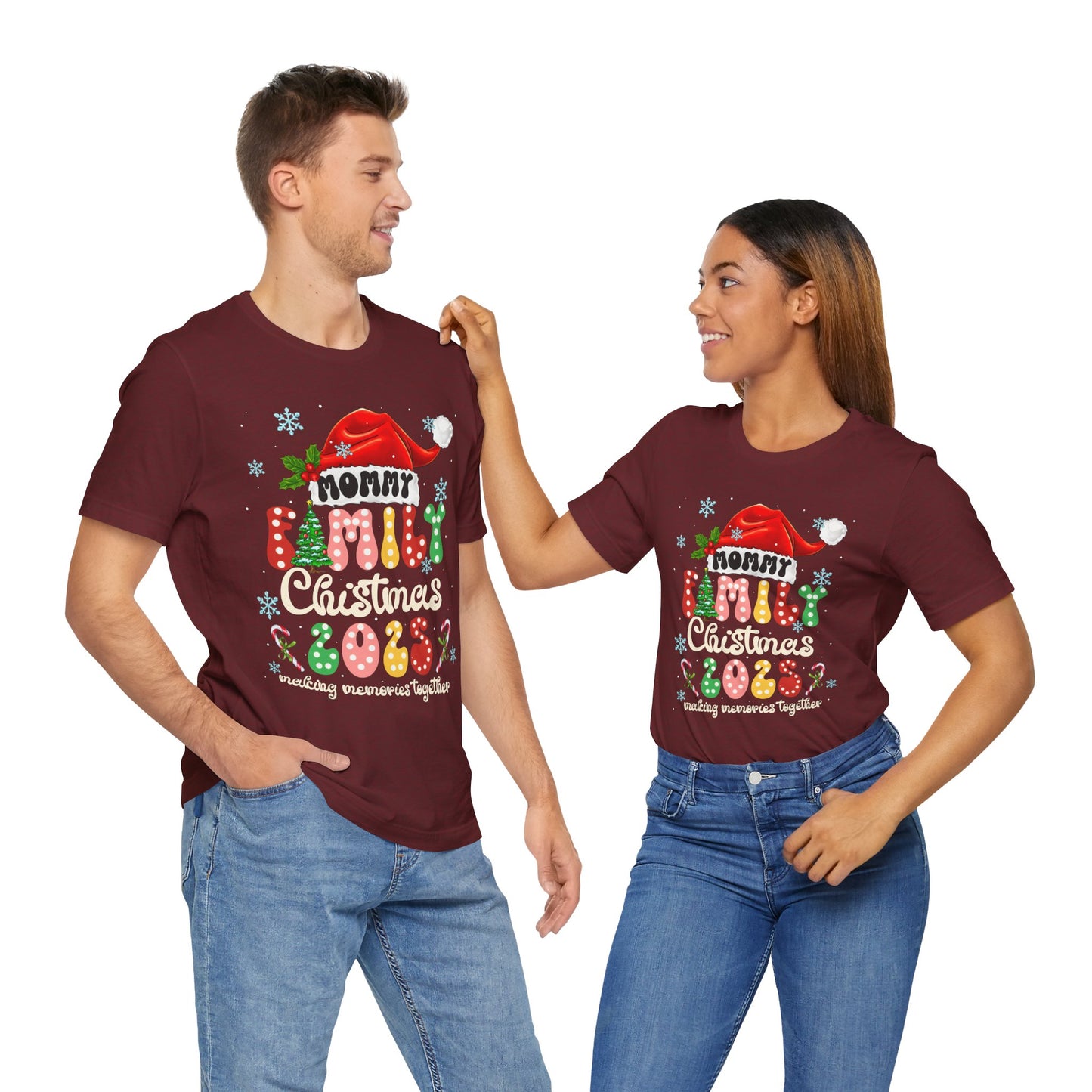 Mommy Family Christmas 2025 Shirt – Cute Matching Polka Dot Holiday Tee