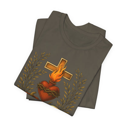 Sacred Heart Halloween Shirt – Jesus Skulls Pumpkins Christian Cross Tee