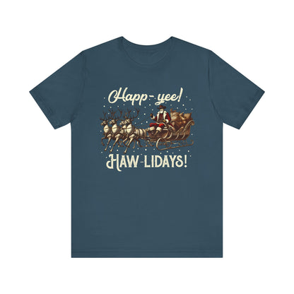 Happy Yeehaw Holidays Shirt – Funny Western Howdy Santa Christmas Tee