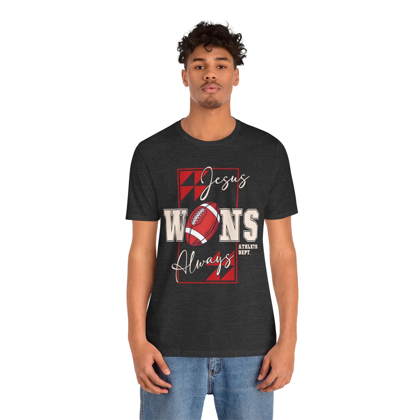 Jesus Wins Always Shirt – Christian Football Faith Player Sports Tee