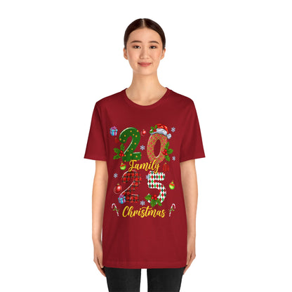 2025 Family Christmas Shirt – Red Plaid Santa Hat Matching Holiday Tee