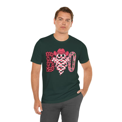 Pink BOO Shirt – Western Ghost Cowgirl Hat Halloween Tee