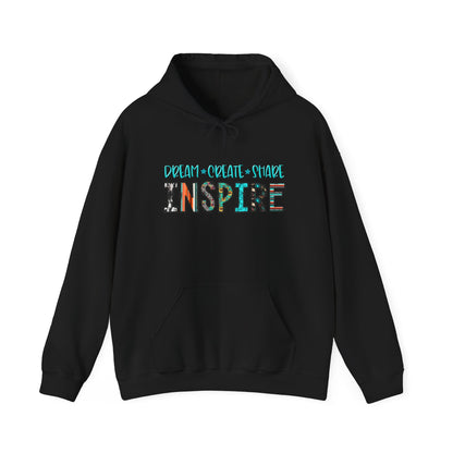 Dream Create Share Inspire Hoodie – Motivational Teacher Western Pullover